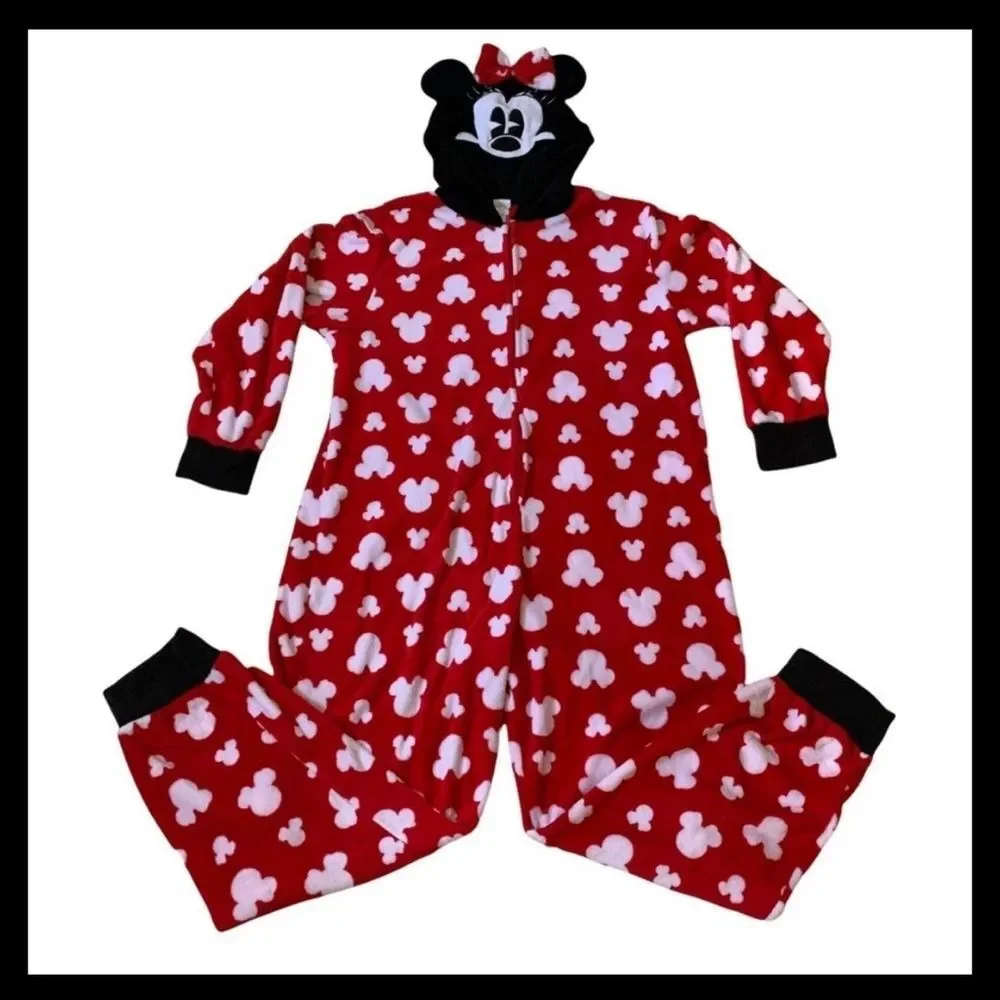Disney Minnie Mouse Pajama Fleece Sleeper & Squishmallows Disney Plush 16”Minnie